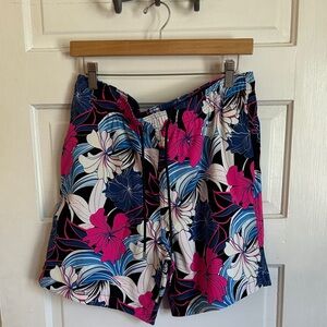 Express Men’s Floral Swim Trunks - Black, Blue, Pink & White
